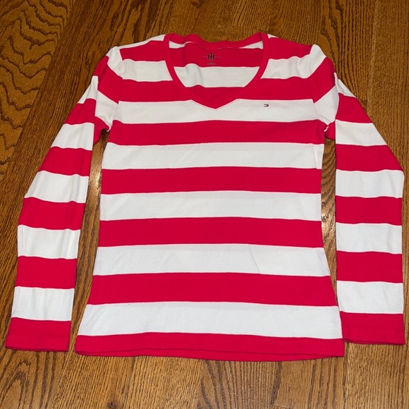 Tommy Hilfiger Tops - Tommy Hilfiger red white long sleeve